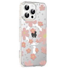 Apple iPhone 16 Pro Floral Magsafe Kapak - Pembe