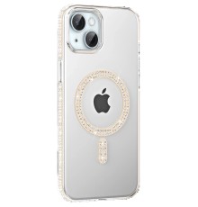Apple iPhone 14 Move Taşlı Magsafe Kapak - Pembe