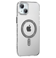 Apple iPhone 14 Move Taşlı Magsafe Kapak - Siyah