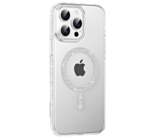 Apple iPhone 14 Pro Max Move Taşlı Magsafe Kapak - Gümüş Apple iPhone 14 Pro Max Move Taşlı Magsafe Kapak - Gümüş