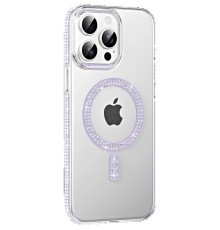 Apple iPhone 14 Pro Max Move Taşlı Magsafe Kapak - Lila