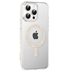 Apple iPhone 15 Pro Move Taşlı Magsafe Kapak - Pembe