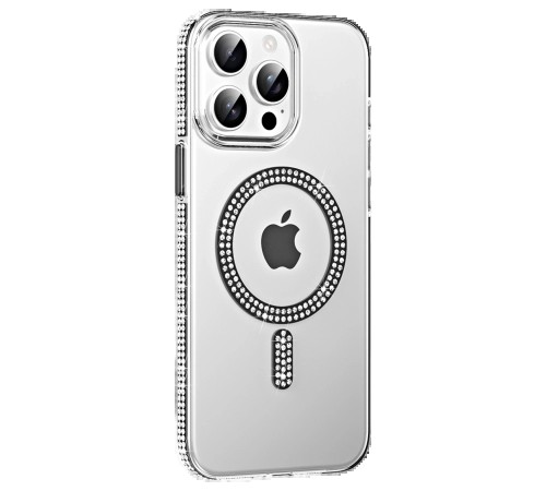 Apple iPhone 15 Pro Max Move Taşlı Magsafe Kapak - Siyah