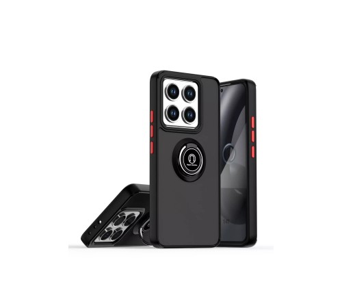 Xiaomi Mi 14T Montreal Yüzüklü Silikon Kapak - Siyah