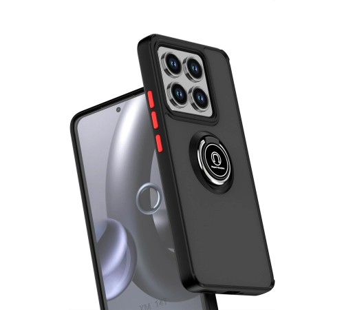 Xiaomi Mi 14T Montreal Yüzüklü Silikon Kapak - Siyah