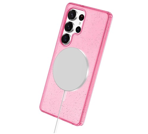 Samsung Galaxy S25 Ultra Glow Magsafe Kapak - Pembe Samsung Galaxy S25 Ultra Glow Magsafe Kapak - Pembe