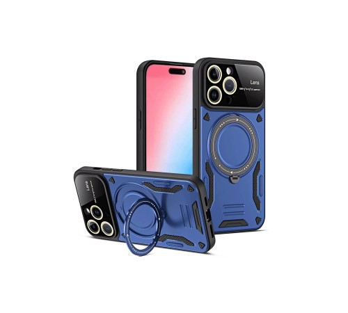 iPhone 15 Pro Joy Lens Standlı Kapak - Lacivert iPhone 15 Pro Joy Lens Standlı Kapak - Lacivert