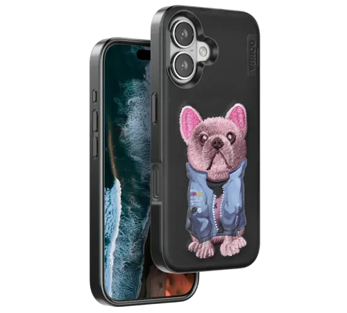 Venco iPhone 16 Cute Desenli Kapak - Siyah