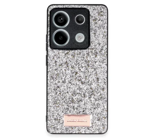 Onegif Xiaomi Redmi Note 13 Pro 5G Bright Simli Kapak - Gümüş