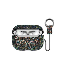 Onegif Airpods Pro 2 (2.nesil) Bright Simli Airpods Kapak - Siyah