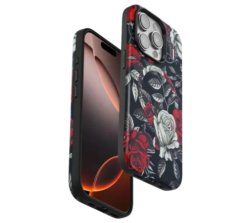 Onegif iPhone 15 Pro Max Flower Series Magsafe Kapak - Siyah Onegif iPhone 15 Pro Max Flower Series Magsafe Kapak - Siyah