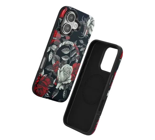 Onegif iPhone 16 Flower Series Magsafe Kapak - Siyah Onegif iPhone 16 Flower Series Magsafe Kapak - Siyah