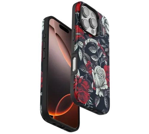 Onegif iPhone 16 Pro Max Flower Series Magsafe Kapak - Siyah Onegif iPhone 16 Pro Max Flower Series Magsafe Kapak - Siyah