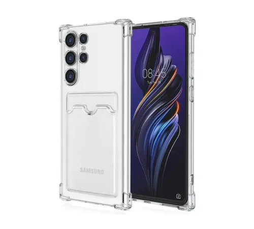Samsung Galaxy S24 Ultra Kılıf Kart Şeffaf Silikon - Şeffaf Samsung Galaxy S24 Ultra Kılıf Kart Şeffaf Silikon - Şeffaf