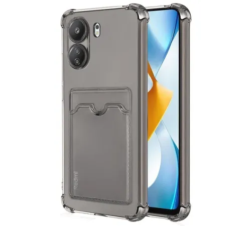 Xiaomi Redmi 13C Kılıf Kart Şeffaf Silikon - Şeffaf