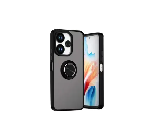 Xiaomi Redmi 13 4G Kılıf Montreal Yüzüklü Silikon Kapak - Siyah Xiaomi Redmi 13 4G Kılıf Montreal Yüzüklü Silikon Kapak - Siyah