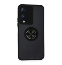 Vivo Y17S Kılıf Montreal Yüzüklü Silikon Kapak - Siyah