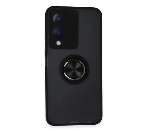 Vivo Y17S Kılıf Montreal Yüzüklü Silikon Kapak - Siyah Vivo Y17S Kılıf Montreal Yüzüklü Silikon Kapak - Siyah