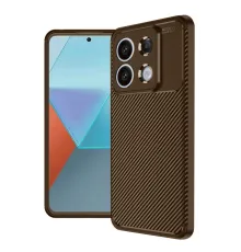 Xiaomi Redmi Note 13 Pro 4G Kılıf Auto Focus Karbon Kapak - Kahverengi