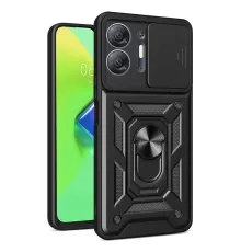 İnfinix Hot 30 5G Kılıf Pars Lens Yüzüklü Silikon - Siyah