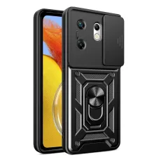 İnfinix Zero 30 4G Kılıf Pars Lens Yüzüklü Silikon - Siyah