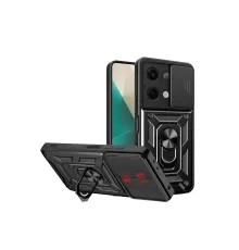 Xiaomi Poco X6 Kılıf Pars Lens Yüzüklü Silikon - Siyah