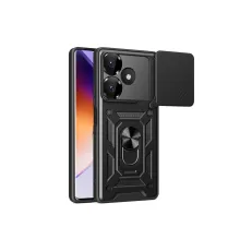 Xiaomi Redmi 13 4G Kılıf Pars Lens Yüzüklü Silikon - Siyah