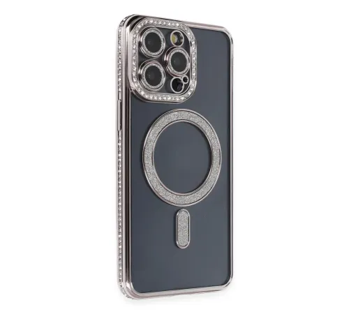 iPhone 14 Pro Kılıf Joke Simli Magneticsafe Kılıf - Gri