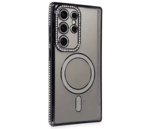 Samsung Galaxy S24 Ultra Kılıf Joke Simli Magneticsafe Kılıf - Siyah Samsung Galaxy S24 Ultra Kılıf Joke Simli Magneticsafe Kılıf - Siyah