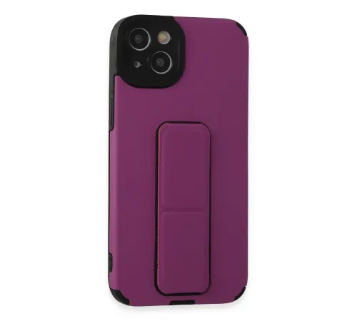 iPhone 14 Plus Kılıf Mega Standlı Silikon - Mor iPhone 14 Plus Kılıf Mega Standlı Silikon - Mor