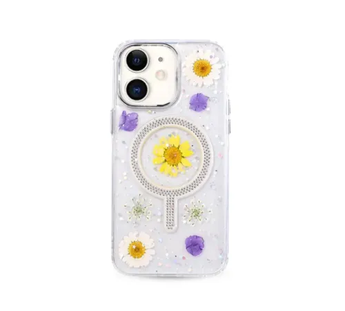 iPhone 11 Flower Magsafe Kapak - Sarı