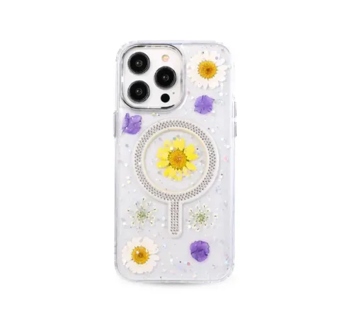 iPhone 14 Pro Flower Magsafe Kapak - Sarı iPhone 14 Pro Flower Magsafe Kapak - Sarı
