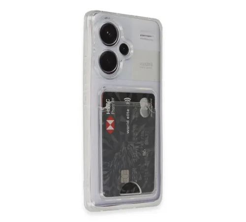 Xiaomi Redmi Note 13 Pro Plus Kılıf Kart Şeffaf Silikon - Şeffaf