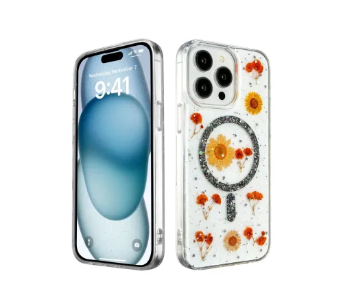 iPhone 14 Pro Kılıf Daisy Simli Magsafe Kapak - Siyah iPhone 14 Pro Kılıf Daisy Simli Magsafe Kapak - Siyah