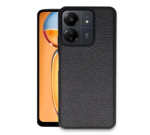 Xiaomi Redmi 13C Kılıf Aras Deri Kapak - Siyah Xiaomi Redmi 13C Kılıf Aras Deri Kapak - Siyah