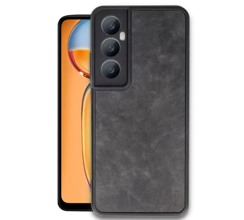 Realme C65 Kılıf Aras Deri Kapak - Siyah Realme C65 Kılıf Aras Deri Kapak - Siyah