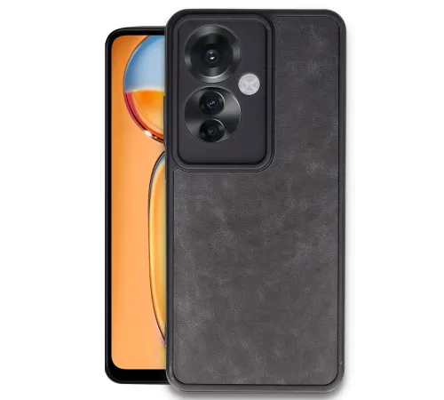 Oppo Reno 11F Kılıf Aras Deri Kapak - Siyah Oppo Reno 11F Kılıf Aras Deri Kapak - Siyah