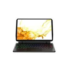 Samsung Galaxy T870 Tab S7 11 Kılıf Eternal Ledli Klavyeli Tablet Kılıfı - Siyah