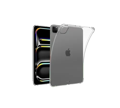 iPad Pro 11 (2024) Kılıf Anti Şeffaf Tablet Silikon - Şeffaf