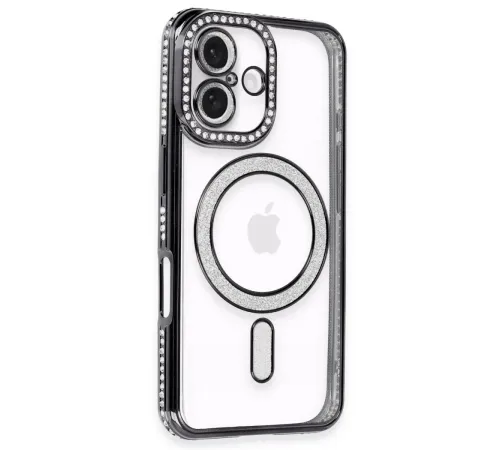iPhone 16 Kılıf Joke Simli Magneticsafe Kılıf - Siyah iPhone 16 Kılıf Joke Simli Magneticsafe Kılıf - Siyah