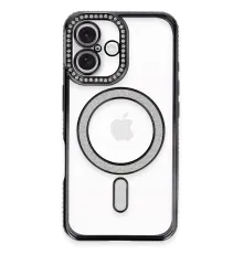 iPhone 16 Plus Kılıf Joke Simli Magneticsafe Kılıf - Siyah