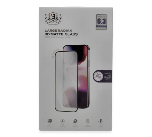 iPhone 16 Pro Max Bilvis 3D Mat Cam Ekran Koruyucu iPhone 16 Pro Max Bilvis 3D Mat Cam Ekran Koruyucu