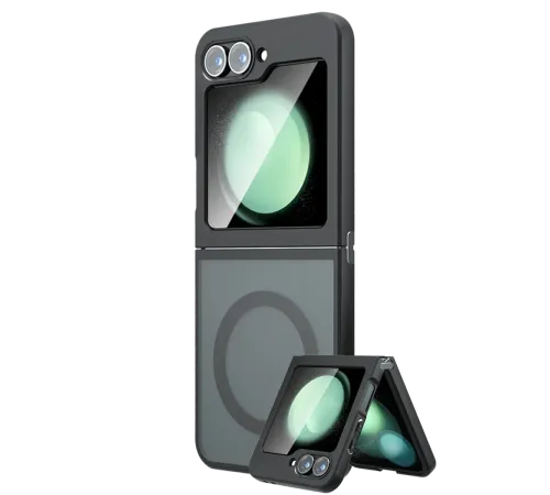 Samsung Galaxy Z Flip 5 Kılıf Blur Fold Magsafe Kapak - Mat Siyah Samsung Galaxy Z Flip 5 Kılıf Blur Fold Magsafe Kapak - Mat Siyah