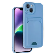 iPhone 14 Kılıf Kelvin Kartvizitli Silikon - Mavi