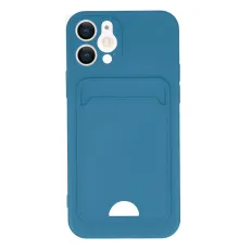 iPhone 12 Kılıf Kelvin Kartvizitli Silikon - Mavi