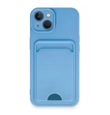 iPhone 13 Kılıf Kelvin Kartvizitli Silikon - Mavi