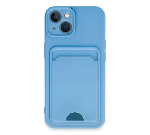 iPhone 13 Kılıf Kelvin Kartvizitli Silikon - Mavi