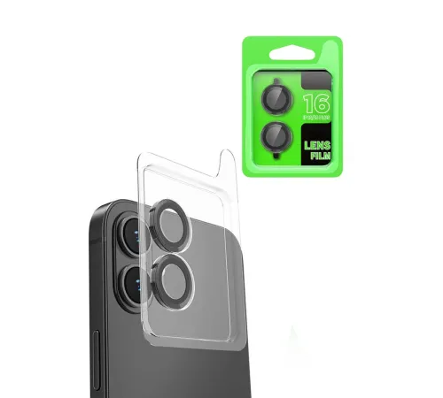 iPhone 16 Raze Metal Kamera Lens - Siyah iPhone 16 Raze Metal Kamera Lens - Siyah