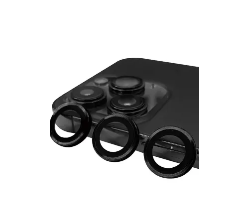 iPhone 15 Pro Max Raze Metal Kamera Lens - Siyah iPhone 15 Pro Max Raze Metal Kamera Lens - Siyah