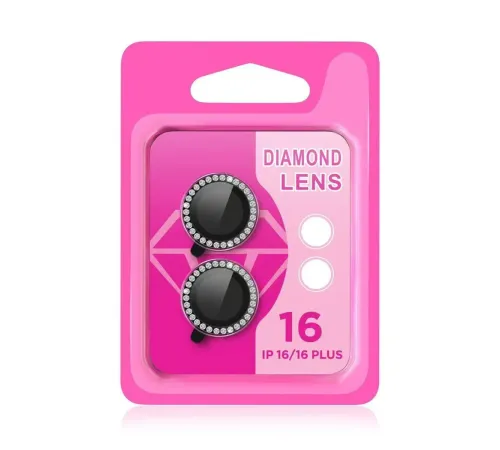 iPhone 16 Rock Metal Kamera Lens - Siyah iPhone 16 Rock Metal Kamera Lens - Siyah